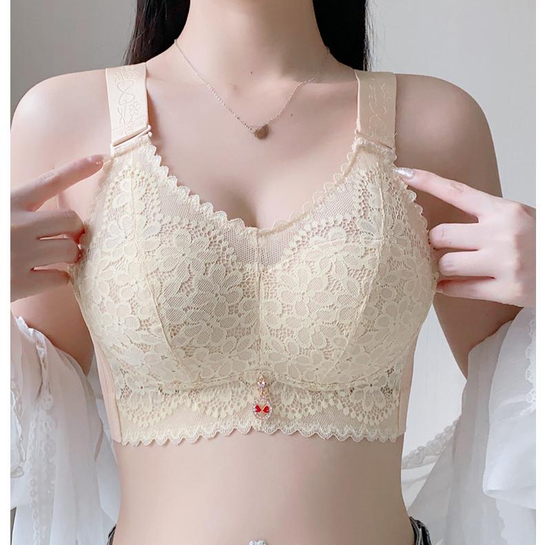 No Steel Ring Bra Plus Size Bra No Trace Bra Women's Ultra-thin Gathering Bra Complementary Breast Beautiful Back Bra