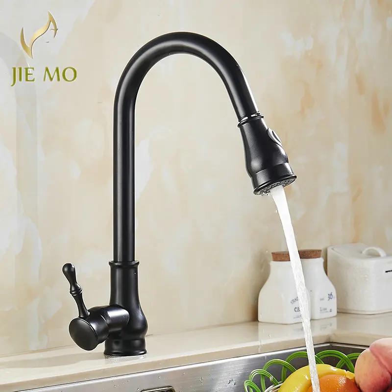 

Выдвижной кухонный смеситель 3 цвета Латунный Поворотный Смеситель для кухонных раковин 360 градусов вращающийся Смеситель для раковины чёрный