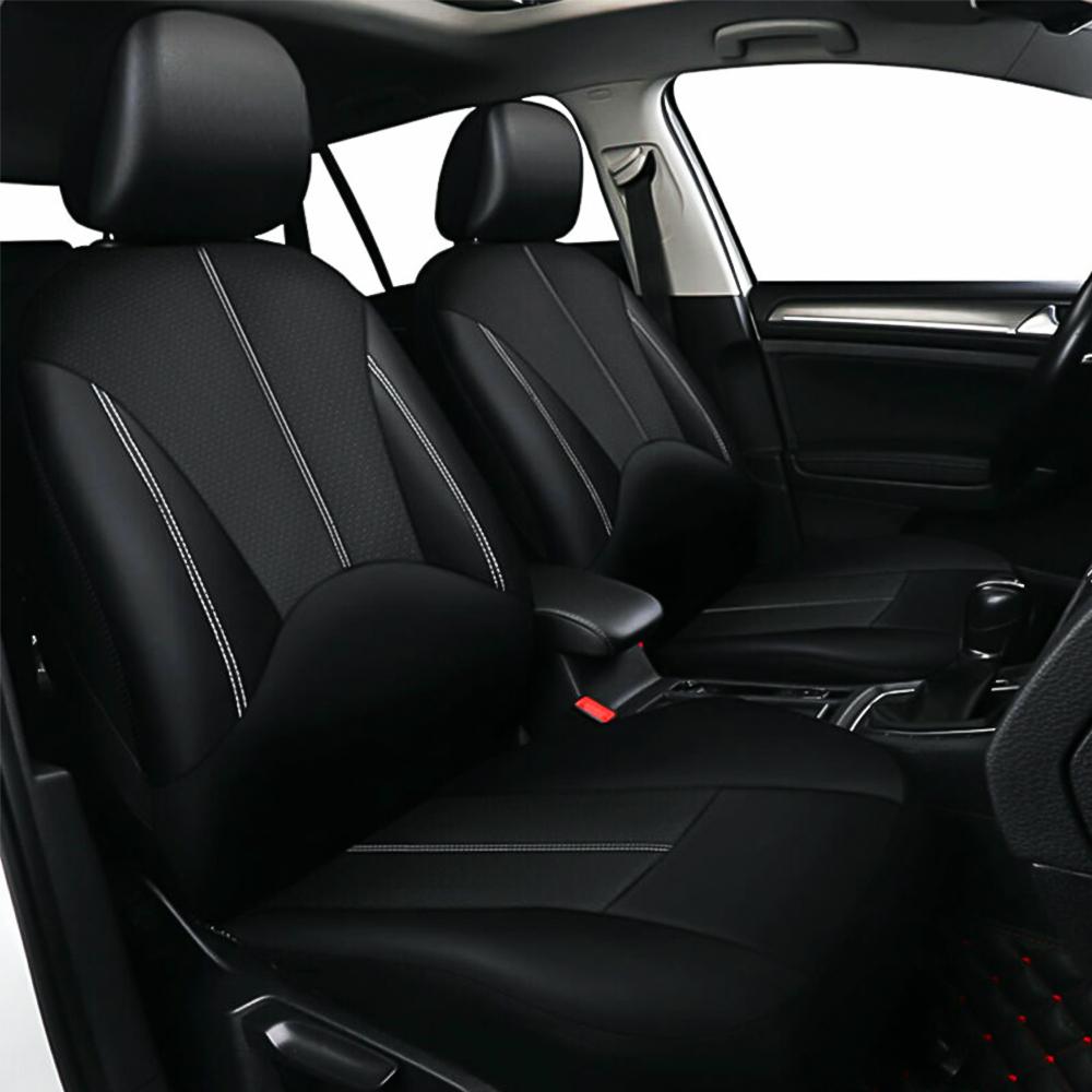 9pcs/4pcs Set Car Seat Cover Universal Leather Black Seat Protector Cover Complete Set of All Seasons Car Interior Accessories