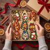 Christmas Window Hanging Decor 8Pcs Wooden Ornaments with Hemp Rope for Holiday Tree Decorations, Decorative Santa Rustic Claus Snowman Gingerbread