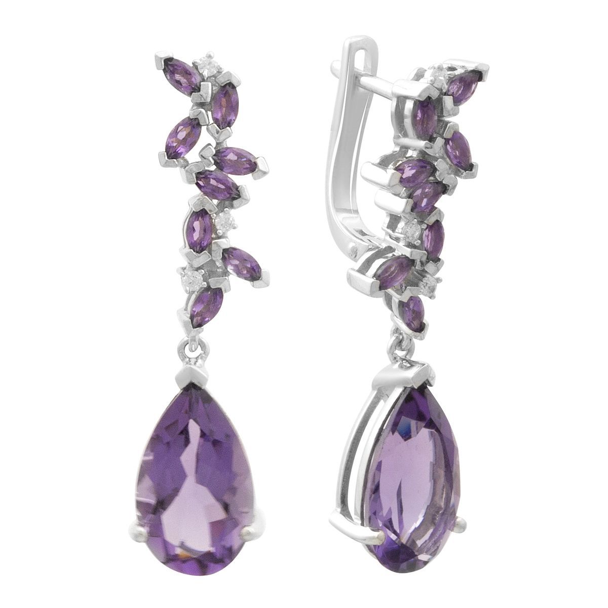 

Silver earrings with natural amethyst 9.44ct (2179085) аметист