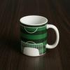 Fußball bedruckte Kaffeetasse, Keramik-Teetasse für Zuhause und Büro, 340 ml Fassungsvermögen, Hitzesensitiv, Farbwechselndes Geschenk für Sportfans