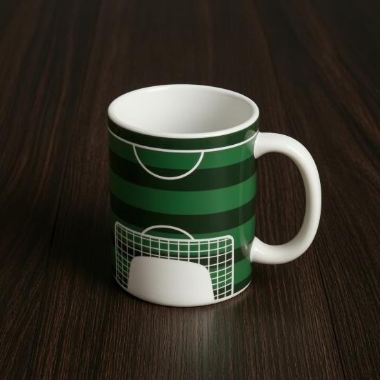 Fußball bedruckte Kaffeetasse, Keramik-Teetasse für Zuhause und Büro, 340 ml Fassungsvermögen, Hitzesensitiv, Farbwechselndes Geschenk für Sportfans
