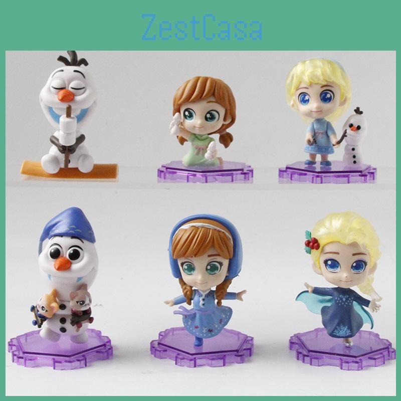 Frozen Elsa Olaf Pvc Model Set Collectible Figures Children Playroom Decor