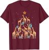 Cute Giraffe Christmas Tree Giraffe Lovers Xmas Unisex T-Shirt
