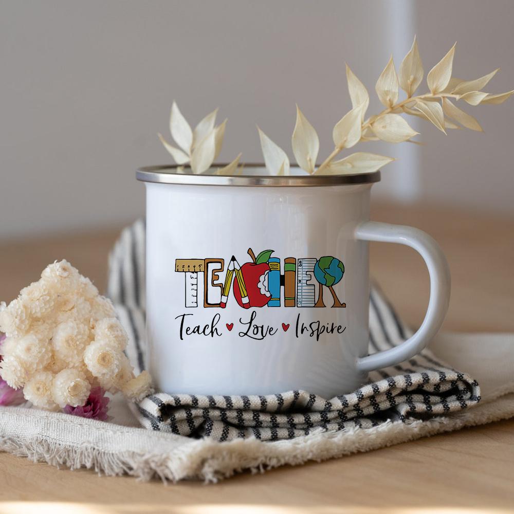 Ich bin ein Lehrer Was ist deine Superkraft Lehrer Kaffee Tee Tasse Lehrer Wertschätzung Geschenk Liebe Lehren Inspirieren Lehrer Emaille Tasse