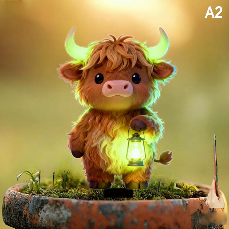 2D Flat Neon Color Cat Garden Stake Whimsical Animal Yard Decor for Outdoor Garden Flowerbed Standout Ornament