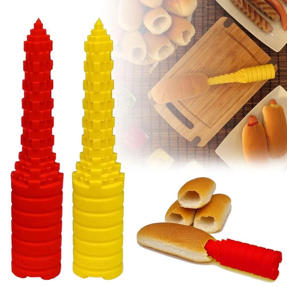 

Non-slip Hot Dog Bread Drill Creative Bread Tool Bread Filling Machine Bun Driller BBQ червоний