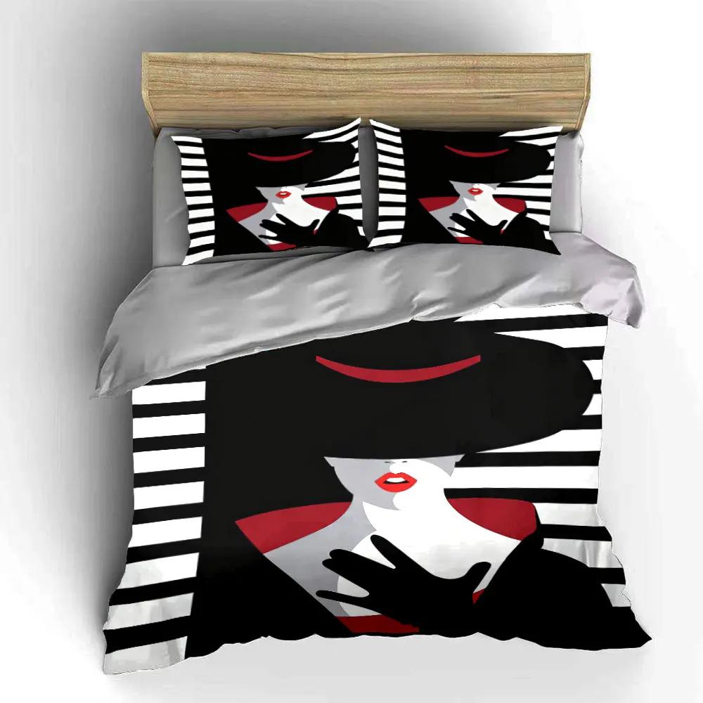 Fashionable Lady Decor Set Soft Comfortable Duvet Cover Bedding Set Included 1*Duvet Cover & 2*Pillowcases Gift