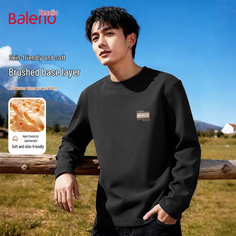 Baleno Men's Thermal Fleece Round Neck Long Sleeve T-Shirt