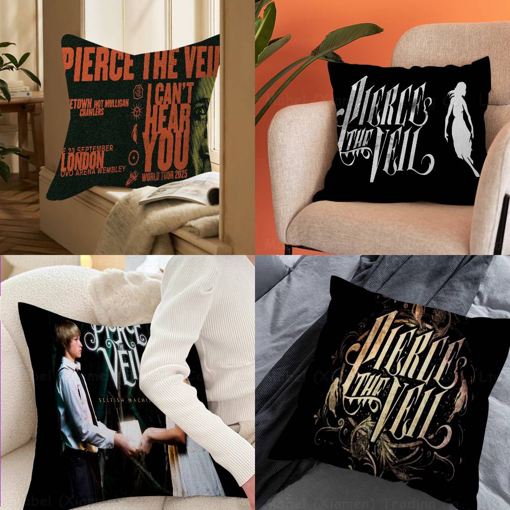 P-Pierce The Veil Band Pillow Cushion Cover Pillowcase Living Room Sofa Home Decor Customized