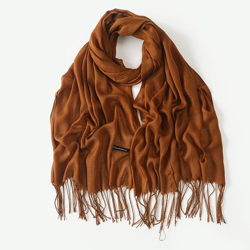 Annual Meeting Cashmere Feel Scarf: Lightweight 100g Solid Color Gift for Men & Women - Autumn/Winter Warm Shawl