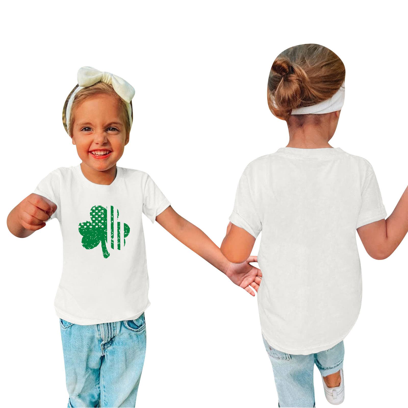 

Детский пуловер с круглым вырезом и принтом, спортивная рубашка, весенний топ с короткими рукавами для мальчиков и девочек 100