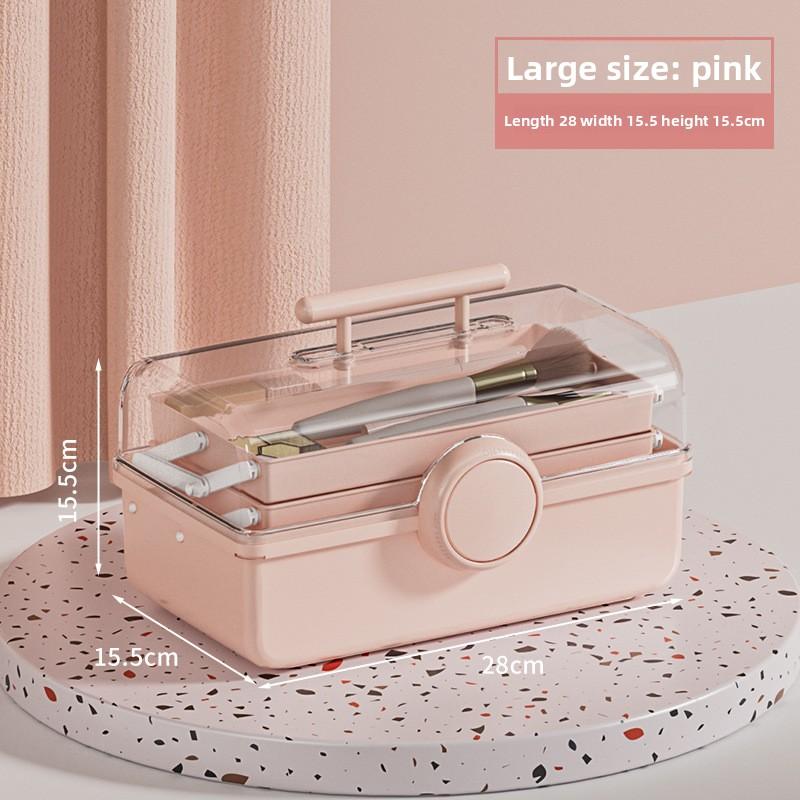 Kosmetik-Aufbewahrungsbox mit großer Kapazität Internet-Berühmtheit Kunststoff Staubdicht Transparent Desktop Tragbar Medikamenten-Aufbewahrungsbox