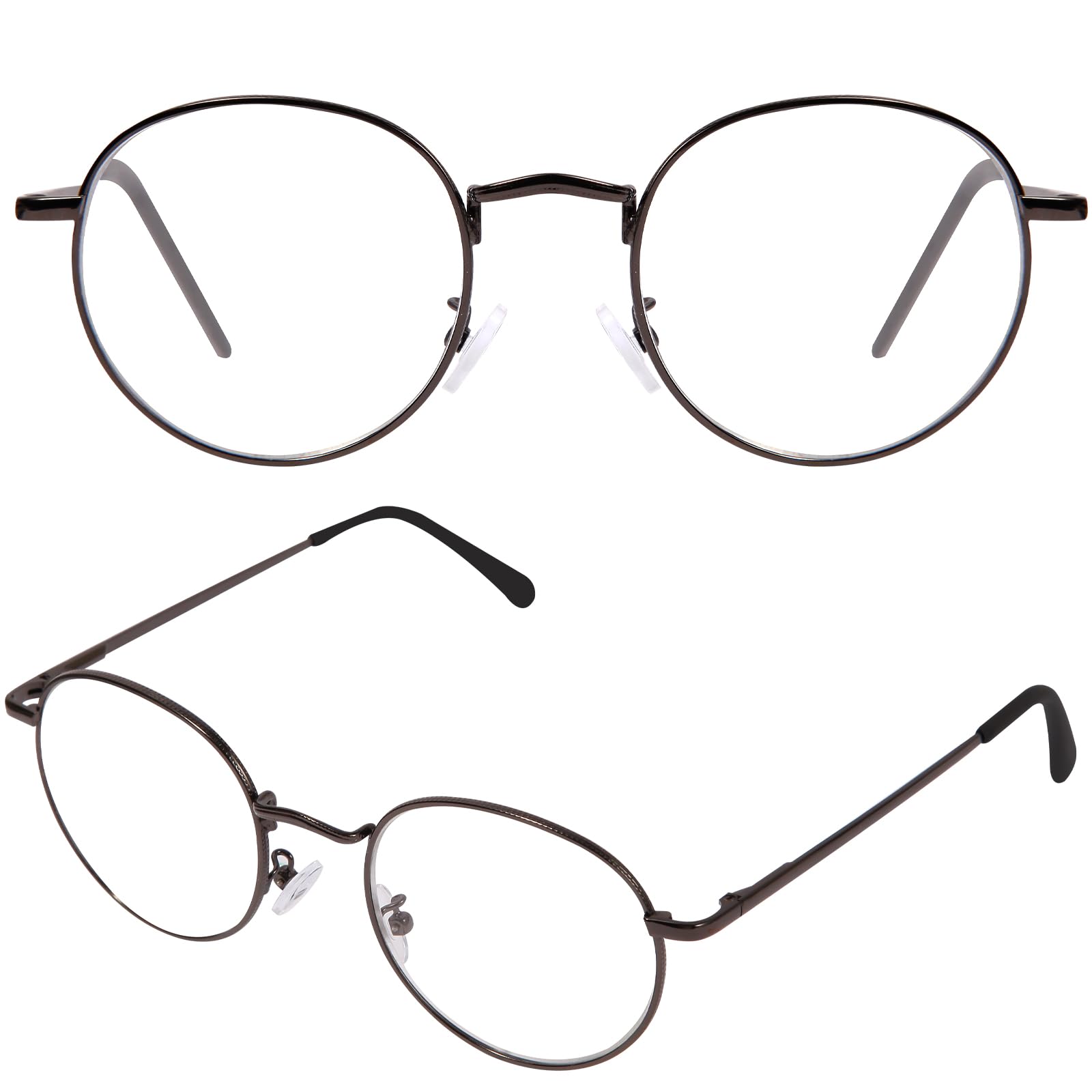 Бифокальные Читальные Прогрессивные Мультифокальные Синий Свет Титановые Смоляные Очки по Рецепту [KIHASU], Очки, Блокировка, Мужские и Женские, Стильные, Полуободковые, серый