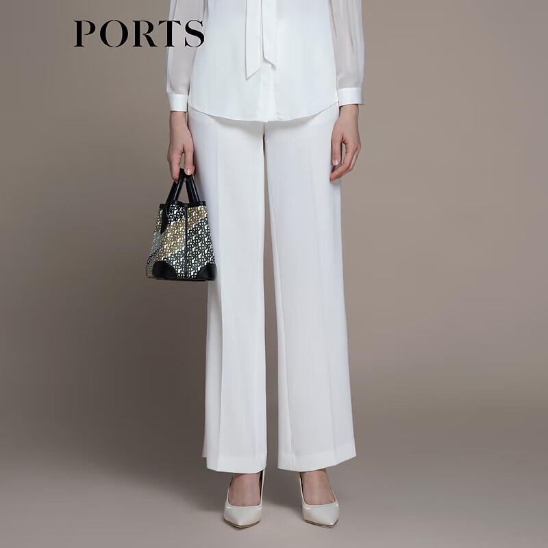 PORTS Women's Triacetate Wide-Leg Pleated Trousers