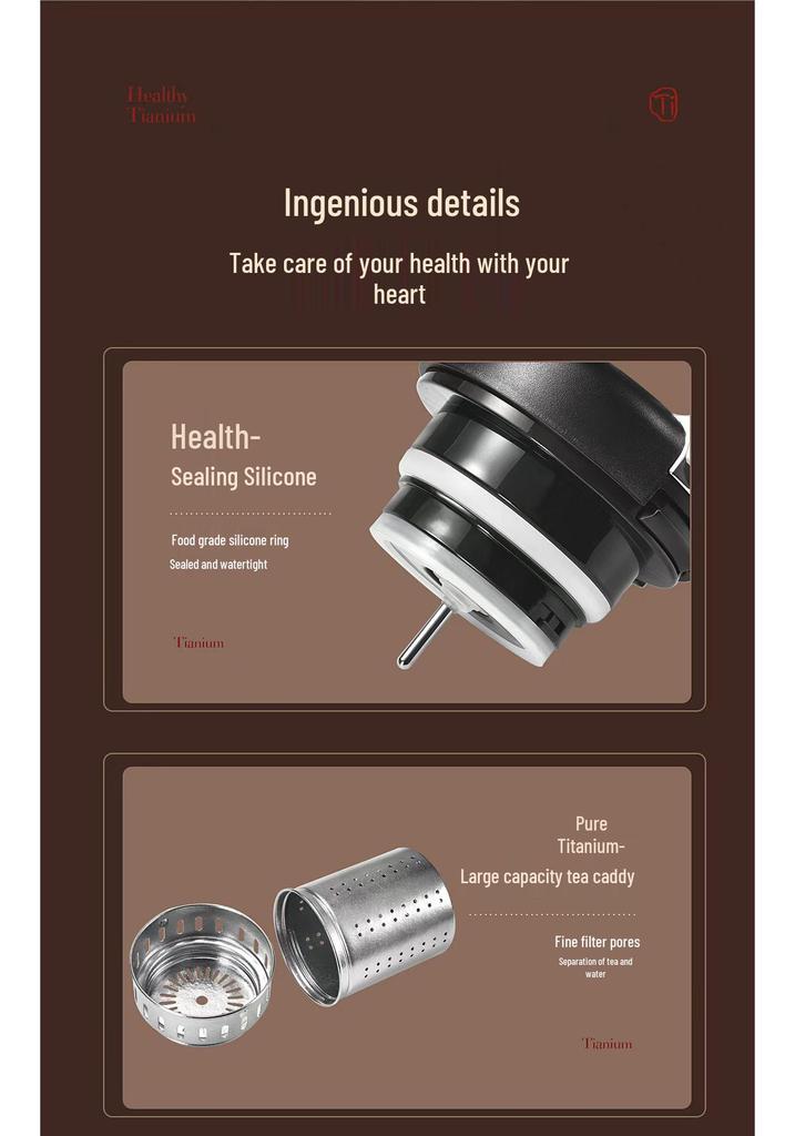 Premium Titanium-Coated Large Capacity Thermos Pot for Office Tea Brewing & Stewing - Ideal Business Gift