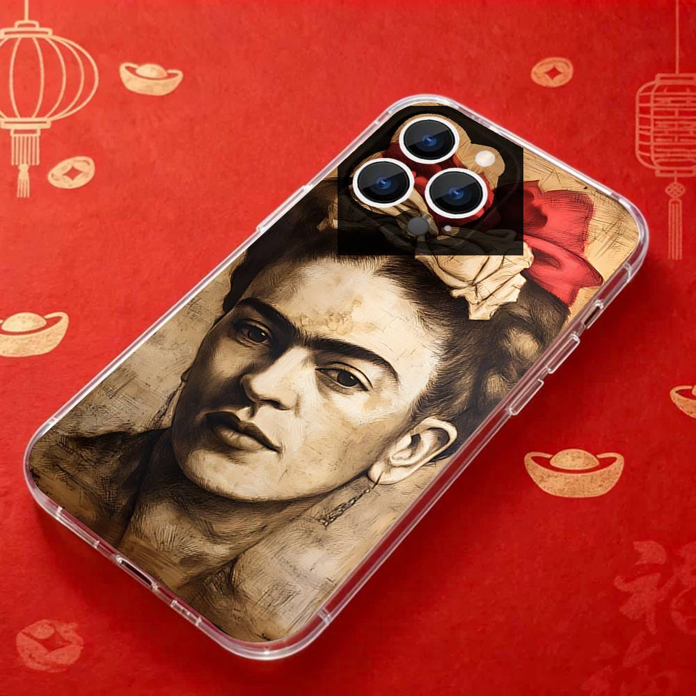 

Арт F-Фриды К-Кало КРУТЫЙ Чехол для Телефона Для iPhone 17,16,15,14,13,12,11 Pro,Max,Plus,X,XS,XR,SE4,E Mini Прозрачный Мягкий Чехол iPhoneX