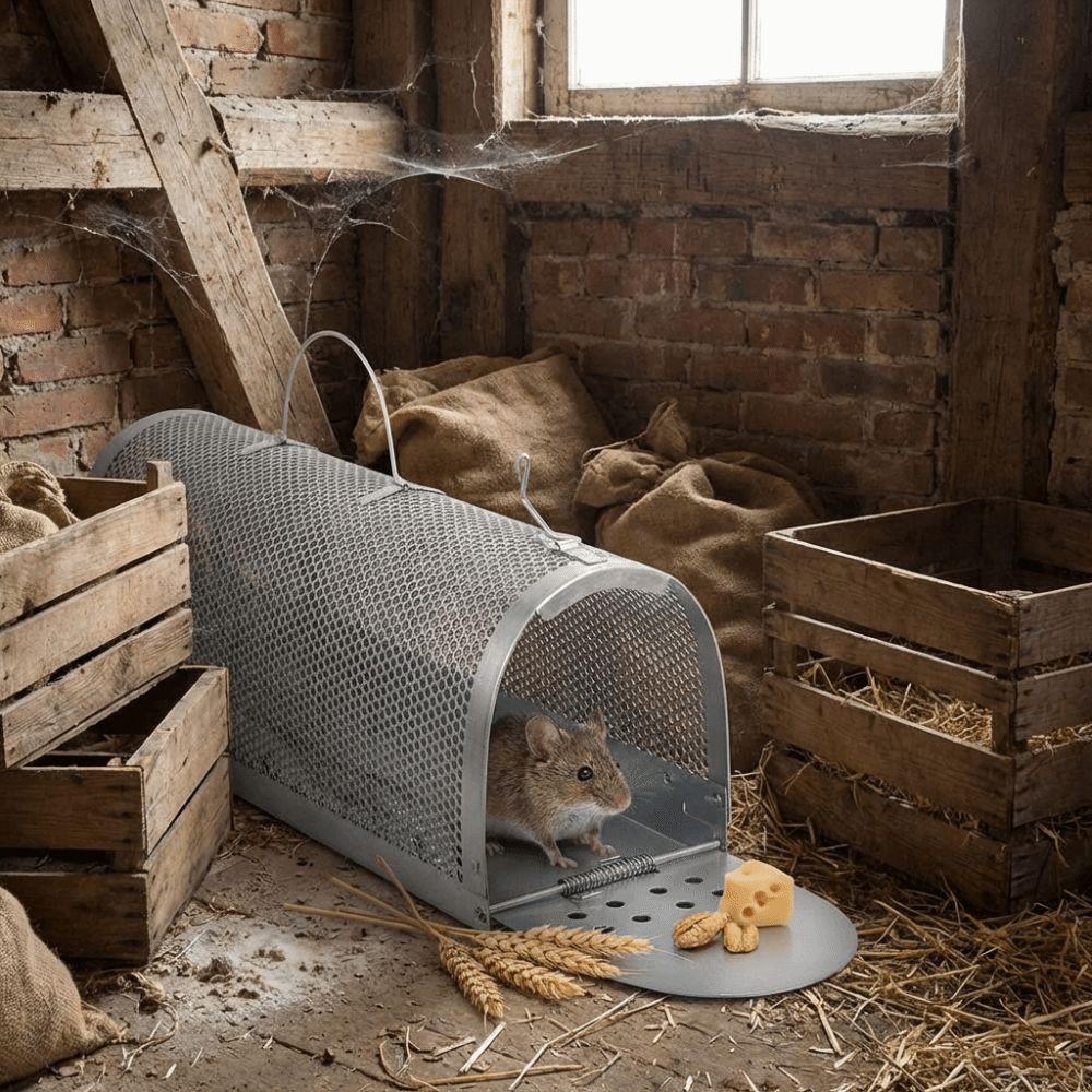 Galvanized Rat Trap Cage High Sensitivity Mice Rodent Catcher Non-toxic Live Mousetrap Garden