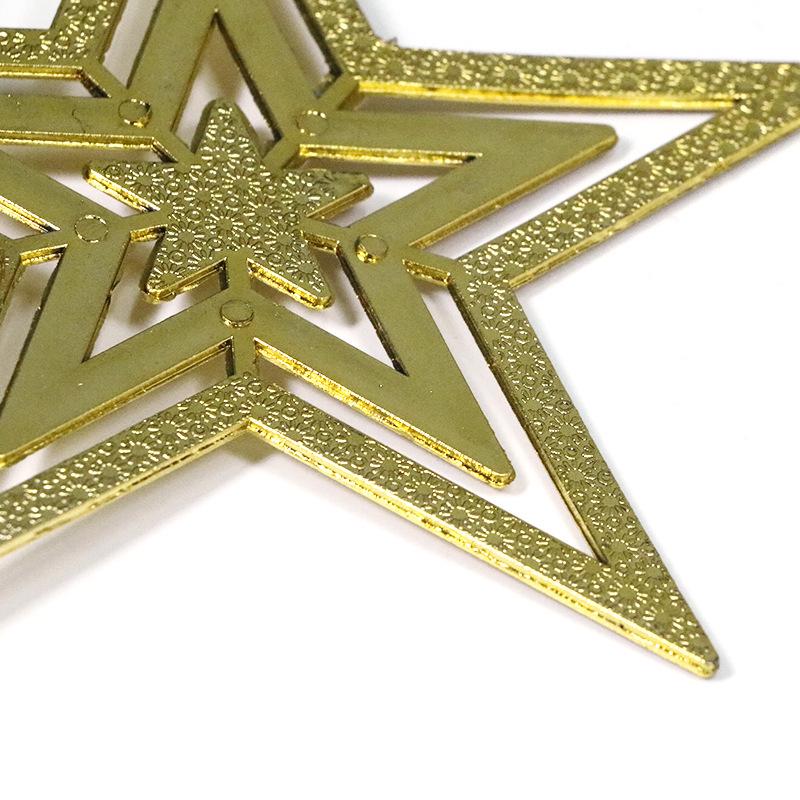 European Gold Star Christmas Tree Topper - Five-Pointed, 10/15/20cm