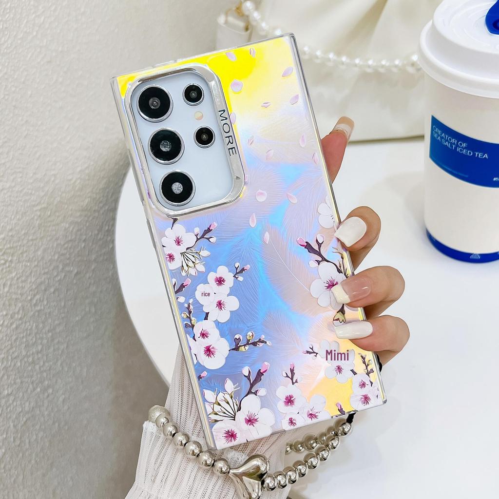Electroplated Pearl Flower Bracelet Phone Case for Samsung A16/S25U