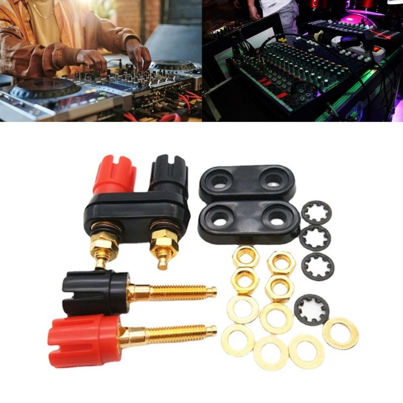 1PC Banana Plugs Couple Terminals Red Black Connector Amplifier Terminal Binding Post Banana Speaker Plug Jack
