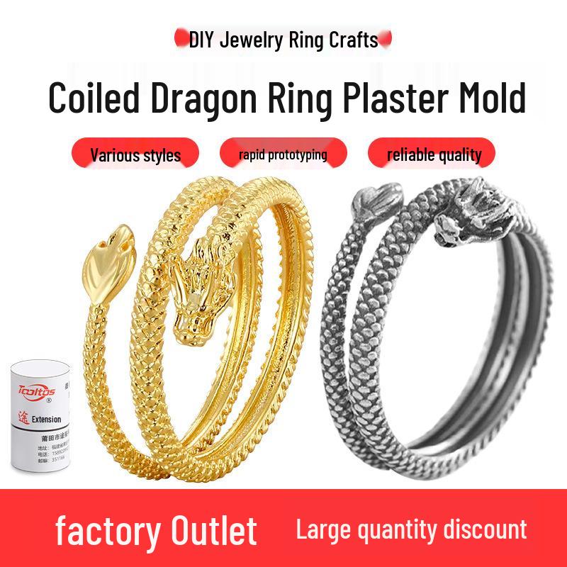 Dragon Scale Gold & Silver Ring Mold: Coiled Dragon Design Jewelry Tool