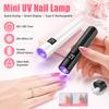 Rechargeable Mini UV LED Nail Lamp with Smart Display Portable Fast-Drying Nail Dryer Stand for Manicure Removable Desk UV Light