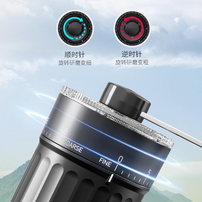Hand cranked coffee machine, bean grinder, coffee bean grinder, manual grinding, hand grinded coffee machine, small household external adjustment