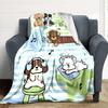 1pc Puppy Music Lightweight Flannel Blanket, Comfortable and Warm Blanket, for Office and Camping Sofa Bed, Livingroom030