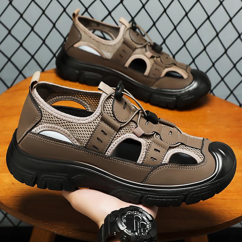 Men's Summer Sandals Lightweight Comfortable Non-slip Waterproof Loafed Shoelace Outdoor Beach Casual Free Shipping