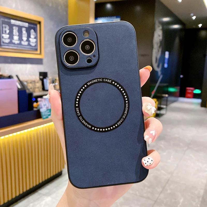 

Leather Magnetic Wireless Charging Macsafe Case for Magsafe IPhone 14 Plus 13 12 11 15 16 Pro Max XS XR 16Pro i16 Mac Safe Cover For iPhone 11