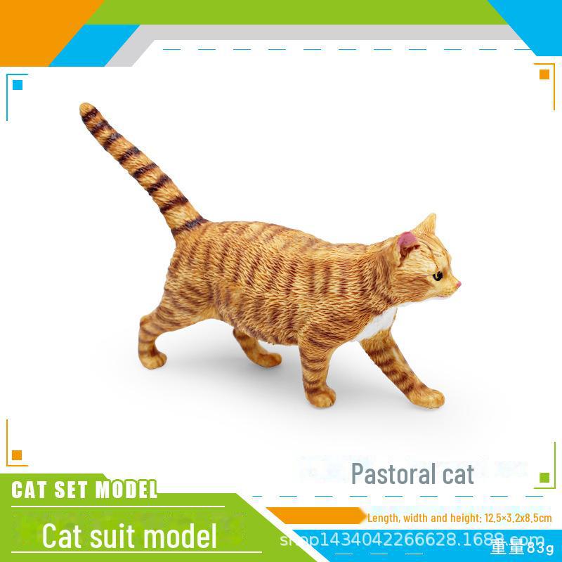 Seashell Cat Figurine: Realistic Kitten Toy Model
