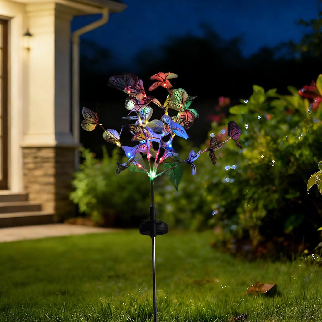 JYL TS/123,Outdoor Simulation Butterfly Ground Stake Light Solar Charging Lamp for Garden Lawn Decor