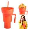 2 in 1 Popcorn Beverage Cup Snack 1000ML Straw Cup with Handle Water Bottles with Straw Coffee Cup Mug Leak-Proof For Kids Adult