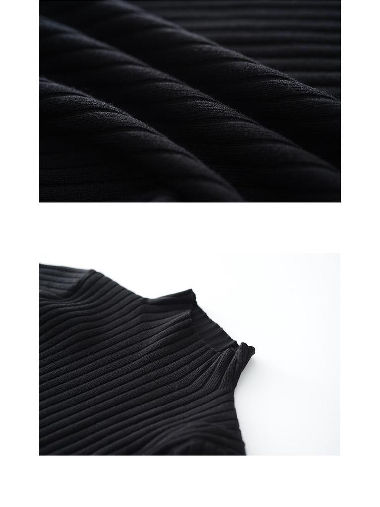 Women's Long-Sleeve Knit Dress for Layering, Mid-Length Over-the-Knee Style
