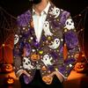 Men's Business Casual Corduroy with Halloween Print for Parties and Daily Wear