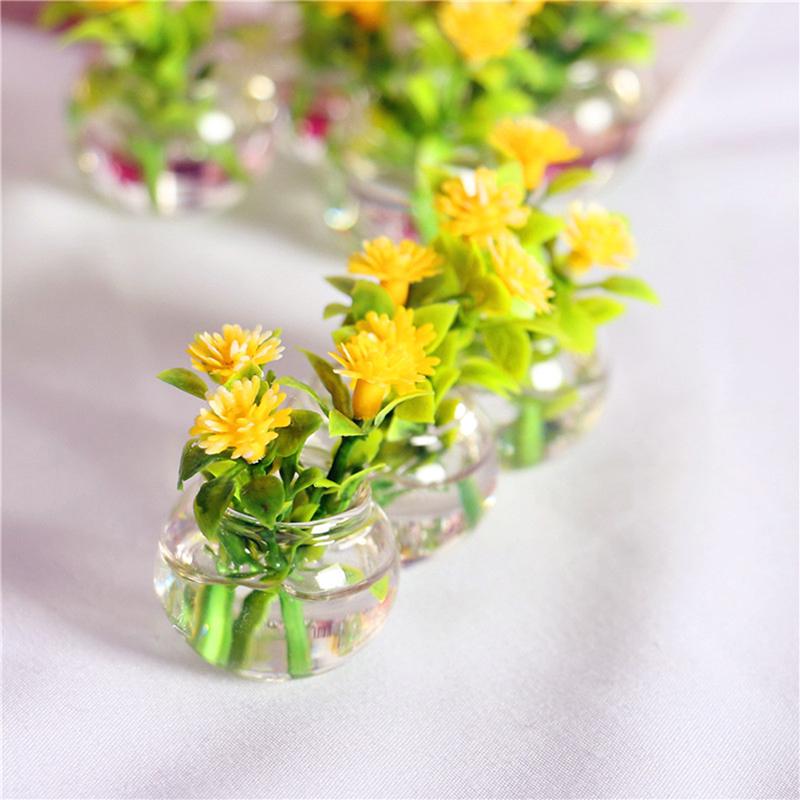 1:12 Dollhouse Miniature Green Potted For Home Decor Simulation Potted Plants