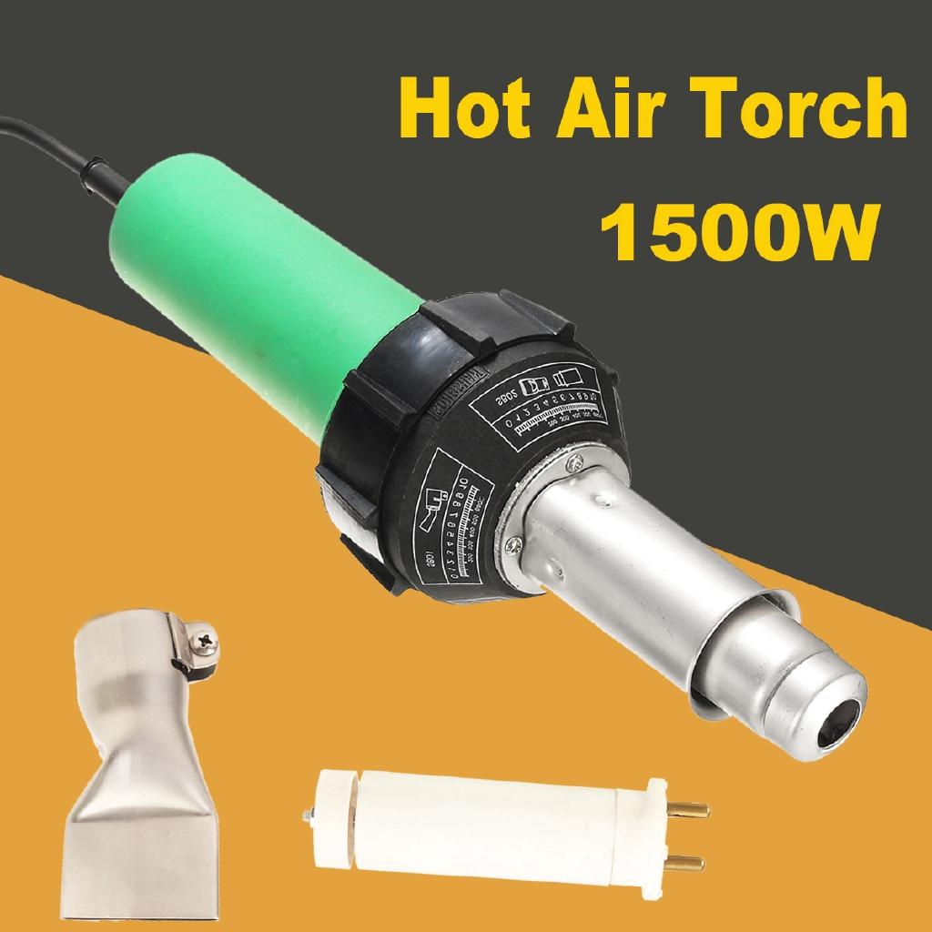 220V 1600W Welding Pistol & 2pcs Speed Nozzle & Roll Hot Air Torch Plastic Welder Heat Welding Tool