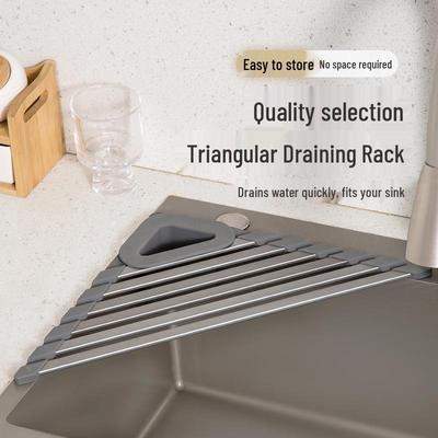 Spot Silicone Foldable Triangle Drain Rack: Lightweight Storage for Bowls, Chopsticks, and Sponges
