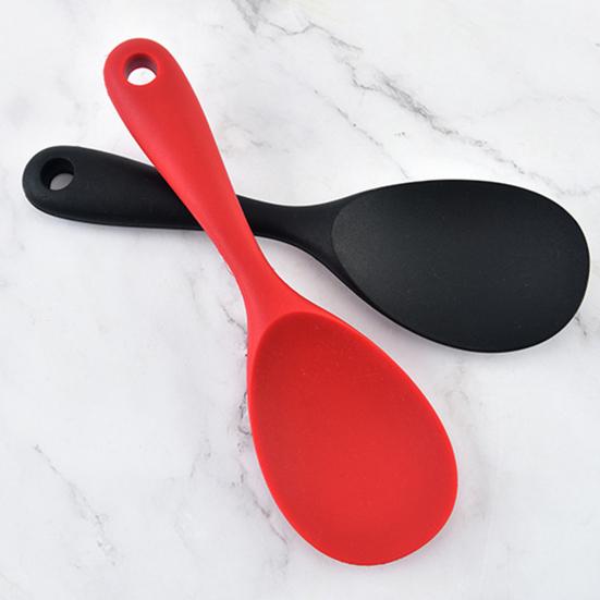Silicone Rice Spoon Solid Color Non-stick Meal Pot Pan Scoop Kitchen Utensils