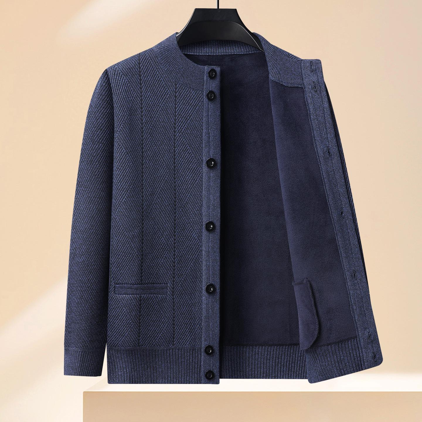 

Мужской теплый вязаный кардиган - Утепленный бархат, Идеально подходит для осени и зимы L (Recommended 45-60 kg)