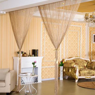 Korean-Style Silver Silk Partition Curtain, 1m X 2m, for Door, Porch, Living Room, or Bedroom.