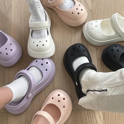 Moda Moda Mary Jane Zapatos de Jardín Mujer Zapatillas de Plataforma Lindos DIY Suela Gruesa Niñas Verano Interior Playa Chanclas Calzado de Mujer
