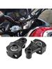 1 Pair Motorcycle Pivoting HandlebarRiser Aluminum Clamps for 22mm 25mm Handlebars  Modified Accessories Black