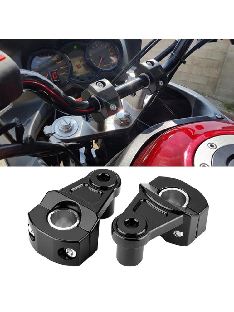 1 Pair Motorcycle Pivoting HandlebarRiser Aluminum Clamps for 22mm 25mm Handlebars Modified Accessories Black