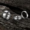 Tigrade 4/6/8mm Brushed Simple Silver/Black Color Titanium Ring Men Minimalist Wedding Band Engagement Rings Women Male Jewelry