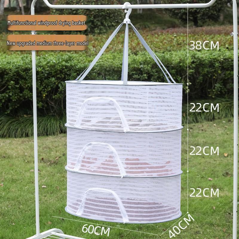 Windproof and Mosquito-proof Portable Folding Food Drying Rack for Vegetables and Fish