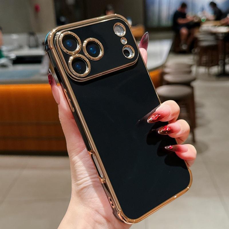 For IPhone 17 Promax Phone Case with Wave Plated Large Window for Apple 16/14/15 Soft Shell