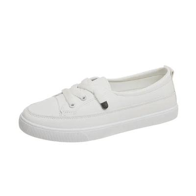 White Flat Casual Shoes Lace-up Comfortable Walking Shoe High Quality Ladies Sports Footwear Women Leather Sneakers